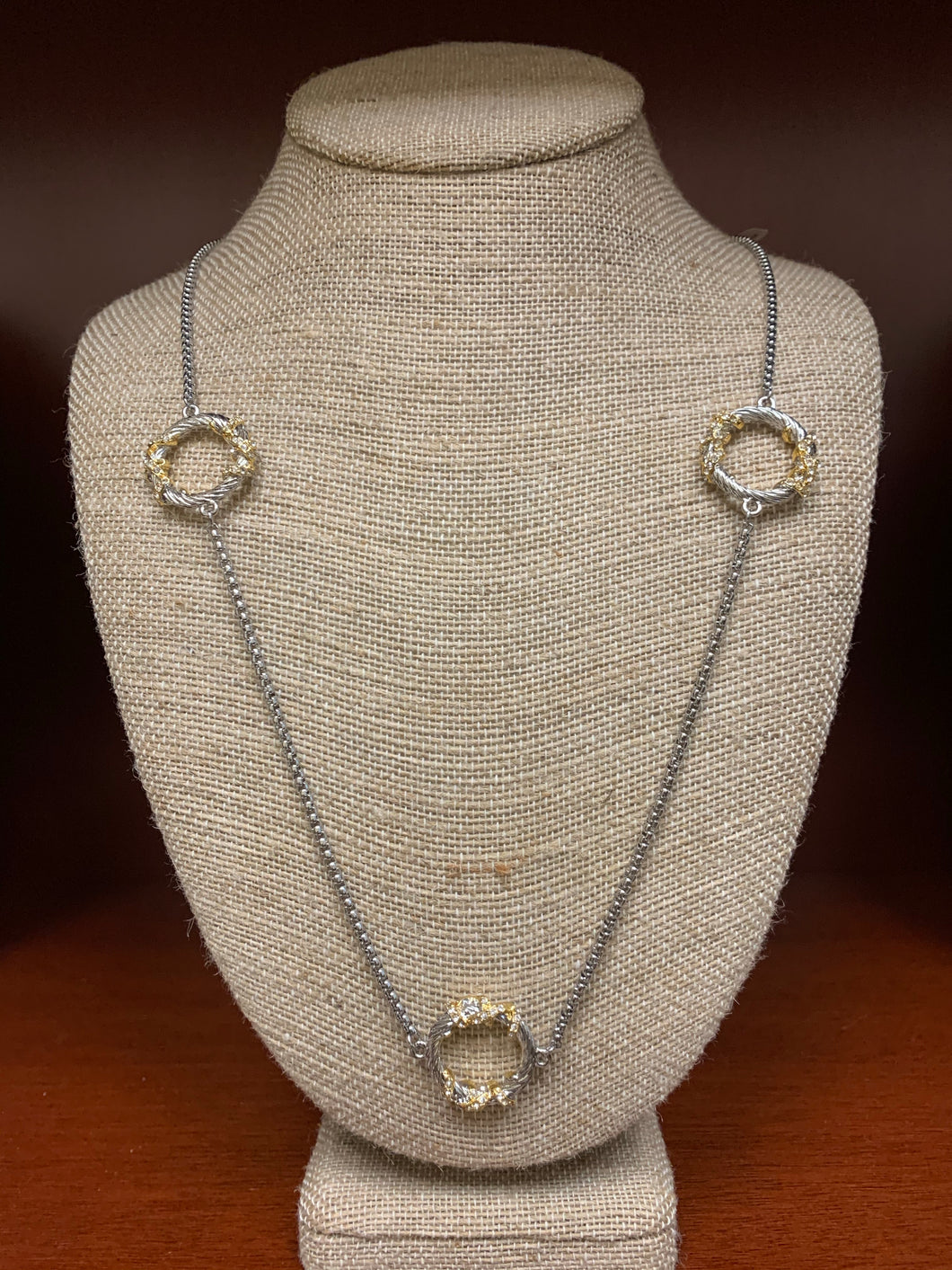 David Yurman inspired small circle necklace