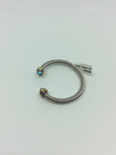 Load image into Gallery viewer, Aquamarine and Silver Twisted Cuff
