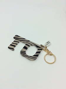 Zebra Print Touchless Keychain