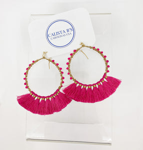 Beaded and circle earrings